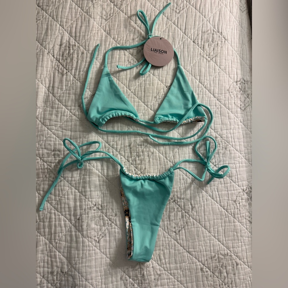 Revesible Turquoise Bikini Set